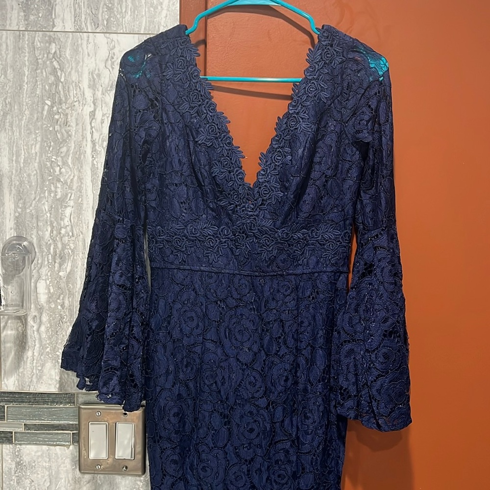 Long Mermaid Navy Dress